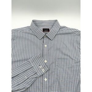 UNTUCKit Shirt XXL Men's Blue Brown Gingham Checkered Button Down Shirt 2XL